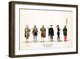 Theatre Costume Designs for Shakespeare's Play, Henry VIII, 19th Century-null-Framed Giclee Print