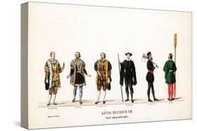 Theatre Costume Designs for Shakespeare's Play, Henry VIII, 19th Century-null-Stretched Canvas