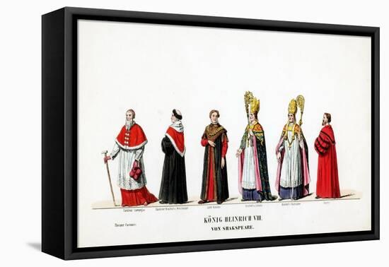 Theatre Costume Designs for Shakespeare's Play, Henry VIII, 19th Century-null-Framed Stretched Canvas