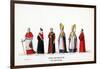 Theatre Costume Designs for Shakespeare's Play, Henry VIII, 19th Century-null-Framed Giclee Print