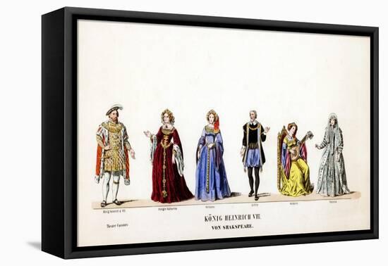 Theatre Costume Designs for Shakespeare's Play, Henry VIII, 19th Century-null-Framed Stretched Canvas