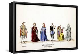 Theatre Costume Designs for Shakespeare's Play, Henry VIII, 19th Century-null-Framed Stretched Canvas