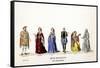 Theatre Costume Designs for Shakespeare's Play, Henry VIII, 19th Century-null-Framed Stretched Canvas