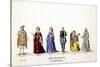 Theatre Costume Designs for Shakespeare's Play, Henry VIII, 19th Century-null-Stretched Canvas