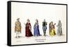 Theatre Costume Designs for Shakespeare's Play, Henry VIII, 19th Century-null-Framed Stretched Canvas