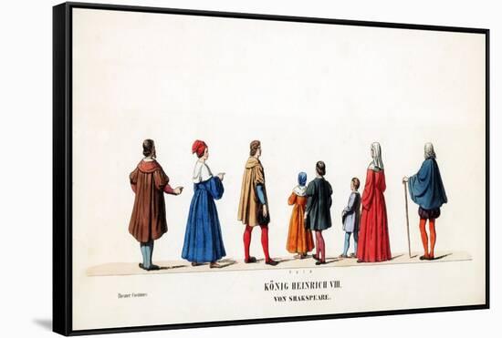 Theatre Costume Designs for Shakespeare's Play, Henry VIII, 19th Century-null-Framed Stretched Canvas