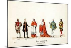 Theatre Costume Designs for Shakespeare's Play, Henry VIII, 19th Century-null-Mounted Giclee Print