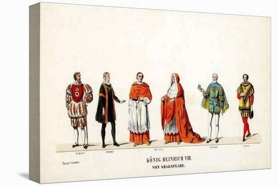 Theatre Costume Designs for Shakespeare's Play, Henry VIII, 19th Century-null-Stretched Canvas