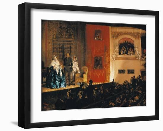 Theatre Du Gymnase in Paris, 1856-Adolph Menzel-Framed Giclee Print