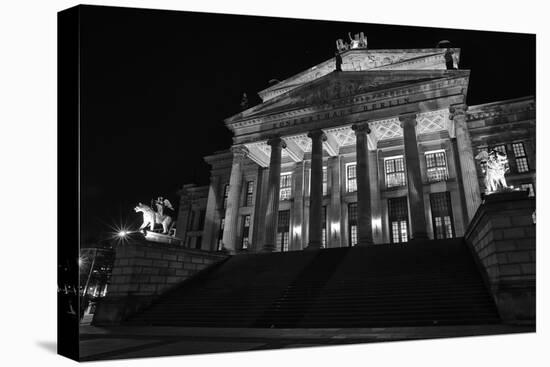 Theatre, 'Gendarmenmarkt', Berlin, middle, night photography-Christian Hikade-Stretched Canvas