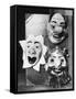 Theatre Masks-null-Framed Stretched Canvas