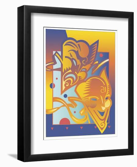 Theatre Masks-David Chestnutt-Framed Giclee Print