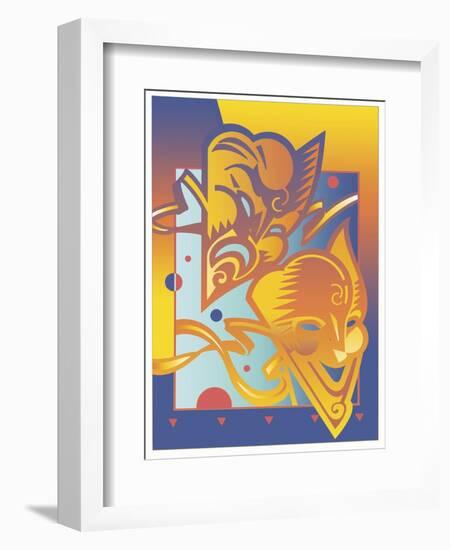 Theatre Masks-David Chestnutt-Framed Giclee Print