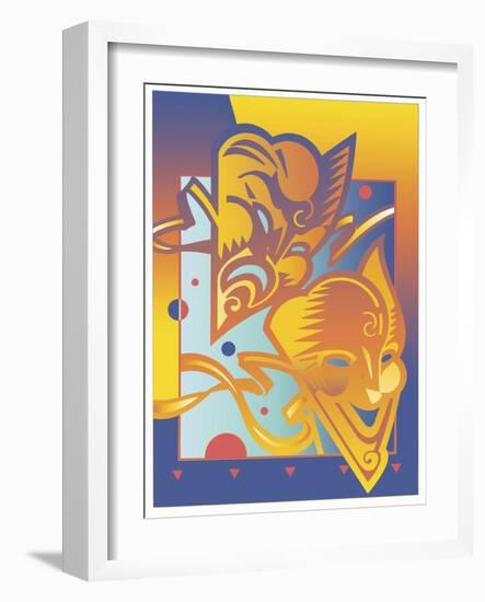 Theatre Masks-David Chestnutt-Framed Giclee Print