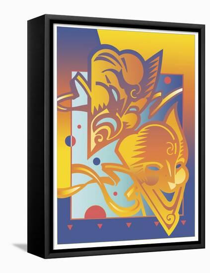 Theatre Masks-David Chestnutt-Framed Stretched Canvas