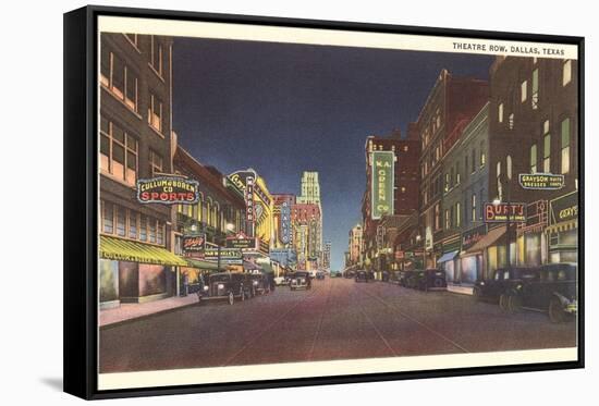 Theatre Row at Night, Dallas-null-Framed Stretched Canvas