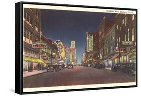 Theatre Row at Night, Dallas-null-Framed Stretched Canvas