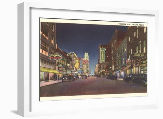 Theatre Row at Night, Dallas-null-Framed Art Print