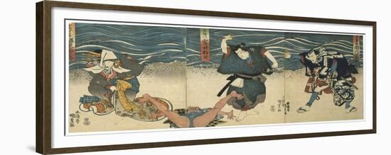 Theatre Scene, 1844-Utagawa Kunisada-Framed Giclee Print