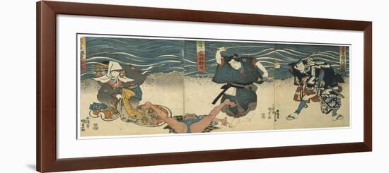 Theatre Scene, 1844-Utagawa Kunisada-Framed Giclee Print