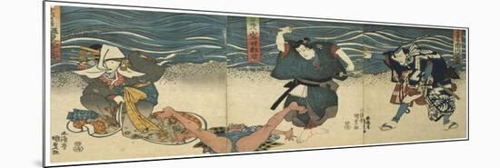 Theatre Scene, 1844-Utagawa Kunisada-Mounted Giclee Print