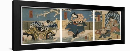 Theatre Scene, 1844-Utagawa Kunisada-Framed Giclee Print