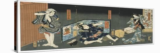 Theatre Scene, 1844-Utagawa Kunisada-Stretched Canvas