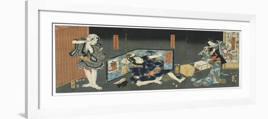 Theatre Scene, 1844-Utagawa Kunisada-Framed Giclee Print