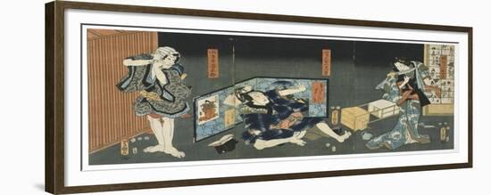 Theatre Scene, 1844-Utagawa Kunisada-Framed Giclee Print