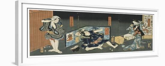 Theatre Scene, 1844-Utagawa Kunisada-Framed Giclee Print