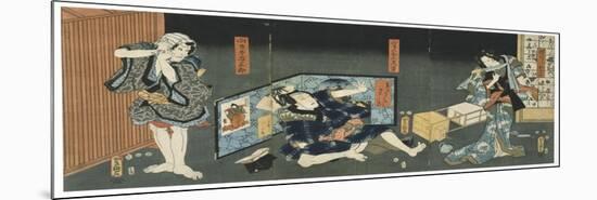 Theatre Scene, 1844-Utagawa Kunisada-Mounted Giclee Print