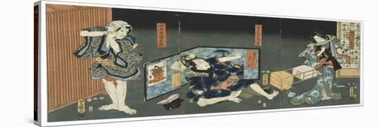 Theatre Scene, 1844-Utagawa Kunisada-Stretched Canvas