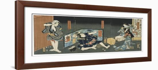 Theatre Scene, 1844-Utagawa Kunisada-Framed Giclee Print