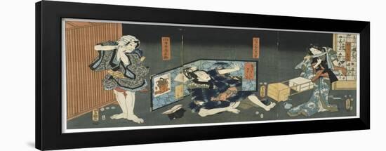 Theatre Scene, 1844-Utagawa Kunisada-Framed Giclee Print