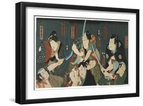 Theatre Scene, 1844-Utagawa Kunisada-Framed Giclee Print