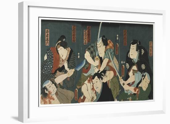 Theatre Scene, 1844-Utagawa Kunisada-Framed Giclee Print