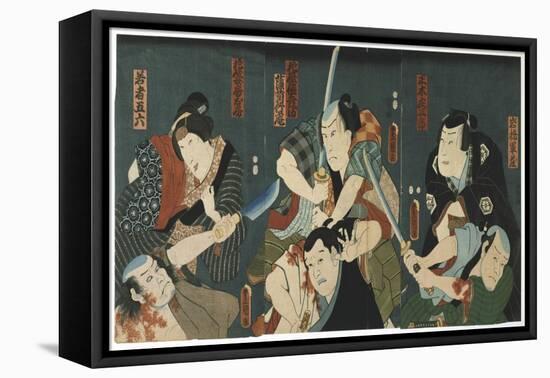 Theatre Scene, 1844-Utagawa Kunisada-Framed Stretched Canvas