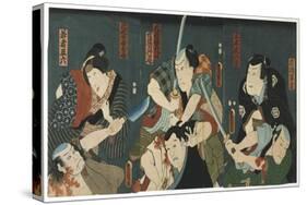 Theatre Scene, 1844-Utagawa Kunisada-Stretched Canvas