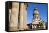 Theatre with Franzosisch (French) Church in the Background, Gendarmenmarkt, Berlin, Germany, Europe-Miles Ertman-Framed Stretched Canvas