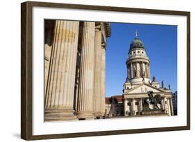 Theatre with Franzosisch (French) Church in the Background, Gendarmenmarkt, Berlin, Germany, Europe-Miles Ertman-Framed Photographic Print