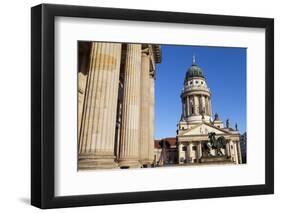 Theatre with Franzosisch (French) Church in the Background, Gendarmenmarkt, Berlin, Germany, Europe-Miles Ertman-Framed Photographic Print