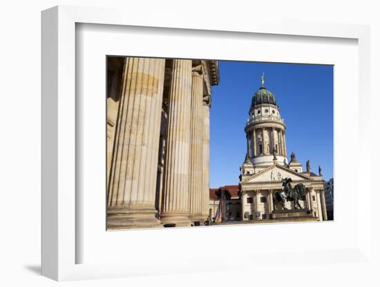 Theatre with Franzosisch (French) Church in the Background, Gendarmenmarkt, Berlin, Germany, Europe-Miles Ertman-Framed Photographic Print