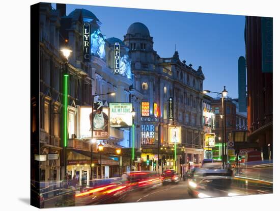 Theatreland in the Evening, Shaftesbury Avenue, London, England, United Kingdom, Europe-Alan Copson-Stretched Canvas