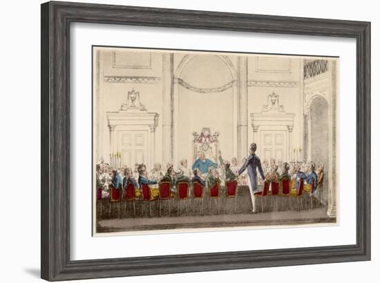 Theatrical Fund Dinner Held at Freemasons Tavern-null-Framed Art Print