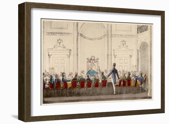 Theatrical Fund Dinner Held at Freemasons Tavern-null-Framed Art Print