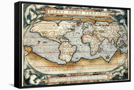 "Theatrum Orbis Terrarum" (Anntwerp, 1570)-Abraham Ortelius-Framed Stretched Canvas