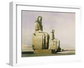 Thebes, December 4th 1838, Detail of the Colossi of Memnon-David Roberts-Framed Giclee Print