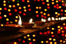 Diwali Ritual Lamps-thefinalmiracle-Stretched Canvas