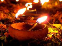 Diwali Ritual Lamps-thefinalmiracle-Stretched Canvas