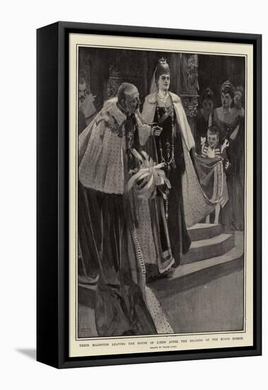 Their Majesties Leaving the House of Lords after the Reading of the King's Speech-Frank Craig-Framed Stretched Canvas